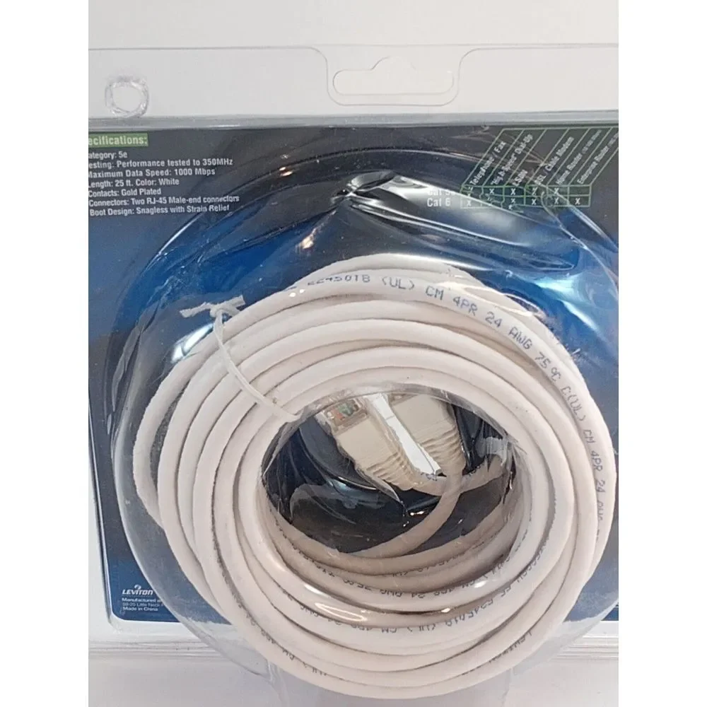Leviton‎ CAT 5e Patch Cord 25 Ft. Hi-Speed Computer Cable